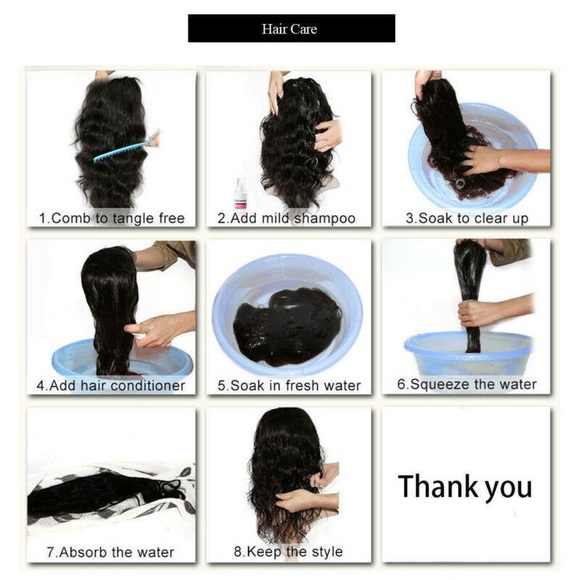 18Clips Black hair straight extension clips - Picture 3 of 5